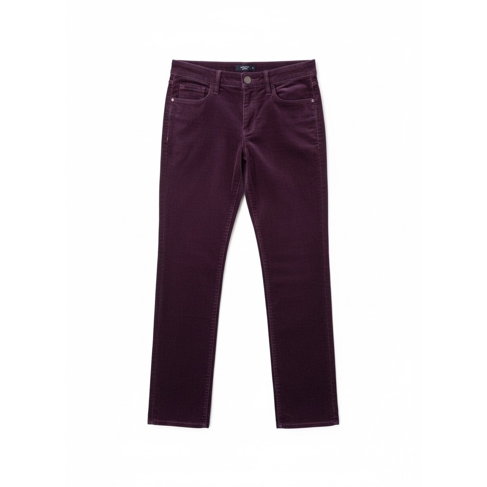 Ann Taylor LOFT Modern Straight Corduroy Pants Burgundy Sz 0/25 Workwear Career